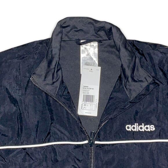 Adidas Vintage NWT Rare Fav Top Woven Nylon Jacket Black Small - Picture 6 of 7